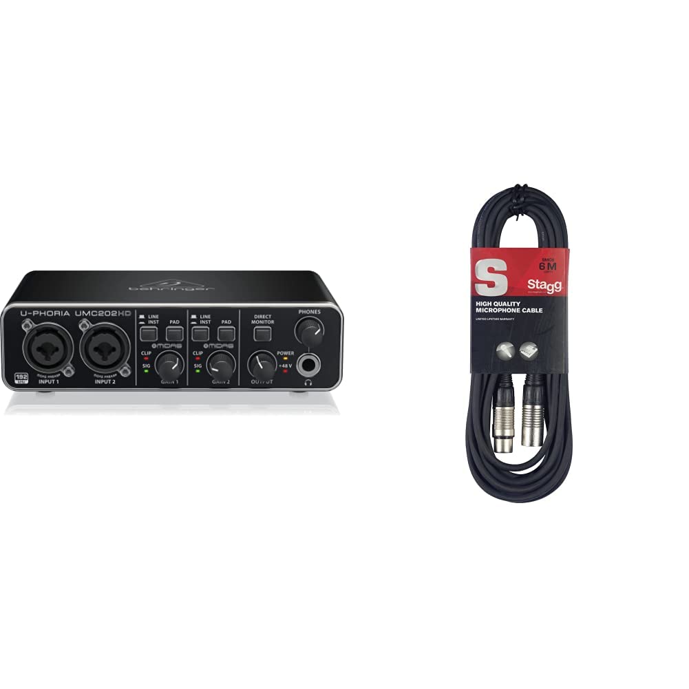Behringer U-PHORIA UMC202HD, interfaccia audio 2x2 USB, 24-Bit/192